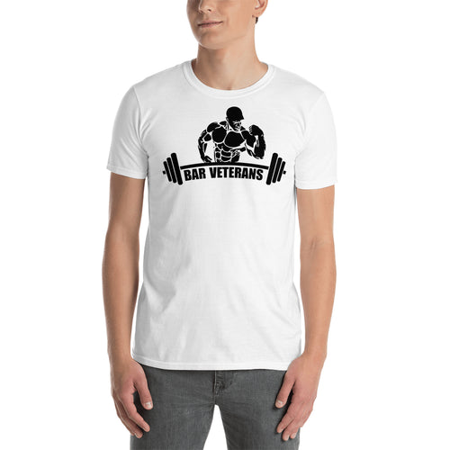 Bar Veterans T shirt Gym T shirt Fitness T shirt White Cotton T shirt for men