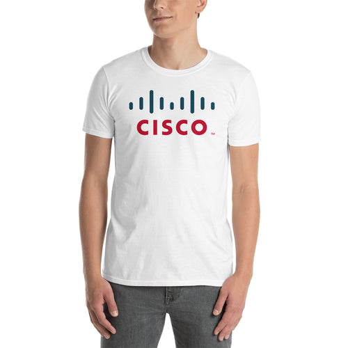 Cisco Logo T shirt White Cisco Systems T shirt Short-Sleeve Cotton T shirt for Men
