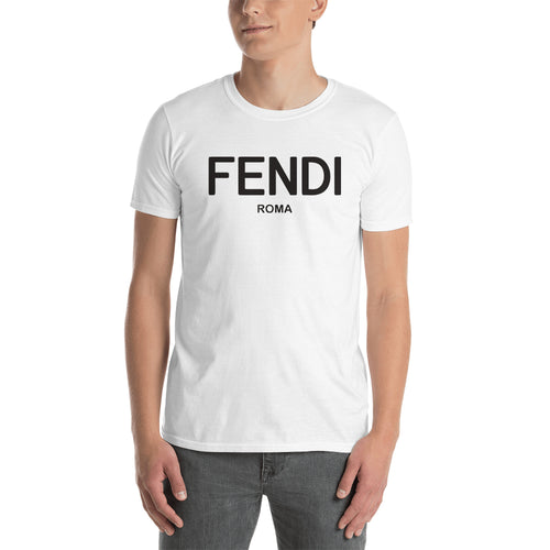 Fendi Logo T shirt Fendi T shirt White Half-sleeve Cotton T shirt for men