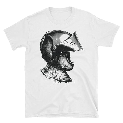 A Knight Helmet T Shirt Short-Sleeve White Unisex Knight Helmet T-Shirt - Dafakar