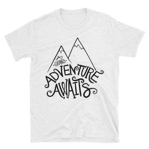 Adventure Awaits T Shirt White Cotton Adventure Time T Shirt for Men - Dafakar