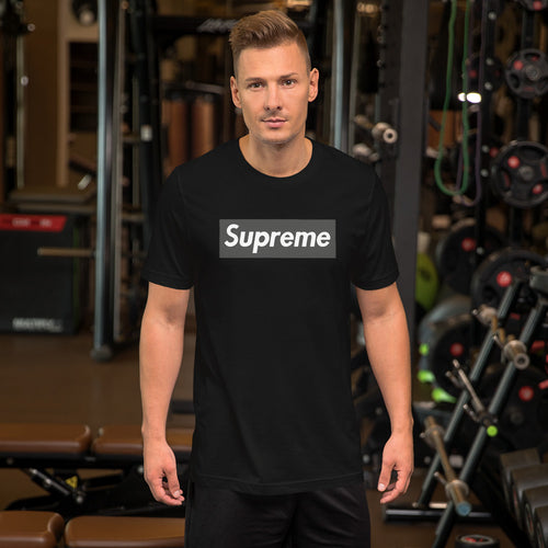 supreme t shirt for men half sleeve pure cotton in colour black and white