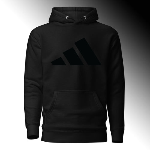 3 Stripes Black Adidas Logo Hoodie For Men and Women