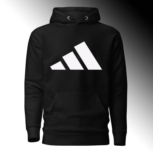 3 Stripes White Adidas Logo Flees Hoodie For Men and Women