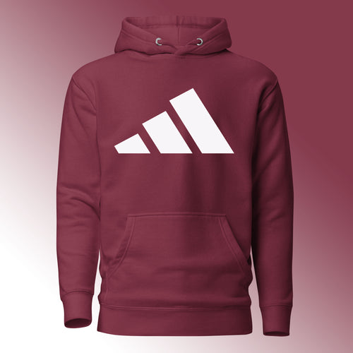 3 Stripes White Adidas Logo Flees Hoodie For Men and Women