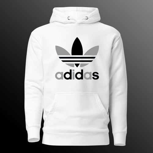 Adidas Creative Grey and Black Logo Hoodie Black Hoodie for Boys and Girls
