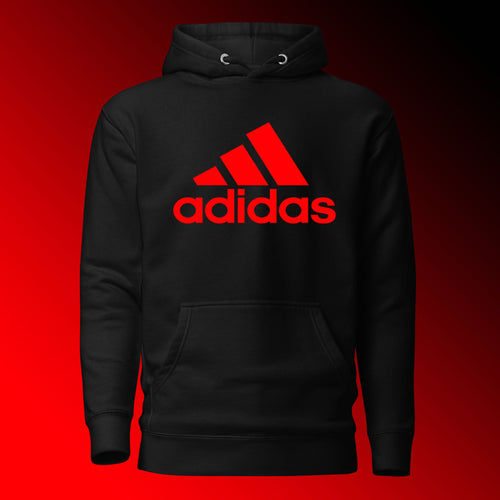 Pullover Adidas Red Logo Hoodie for Boys and Girls