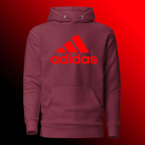 Pullover Adidas Red Logo Hoodie for Boys and Girls