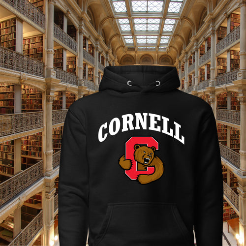 Cornell University Bear Pullover Hoodie for Men and Women