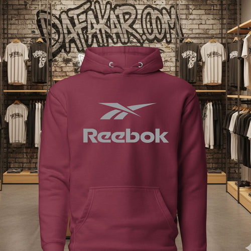 Grey Reebok Logo Hoodie for Women and Men
