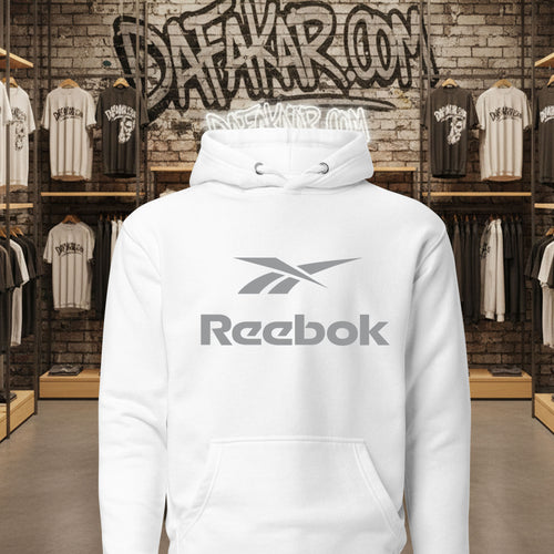 Grey Reebok Logo Hoodie for Women and Men