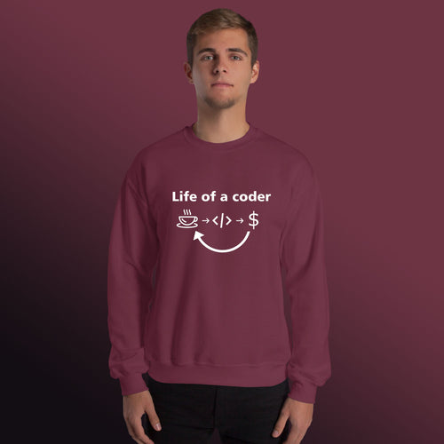 Life of a Coder Computer Geeks Sweatshirt For Men and Women