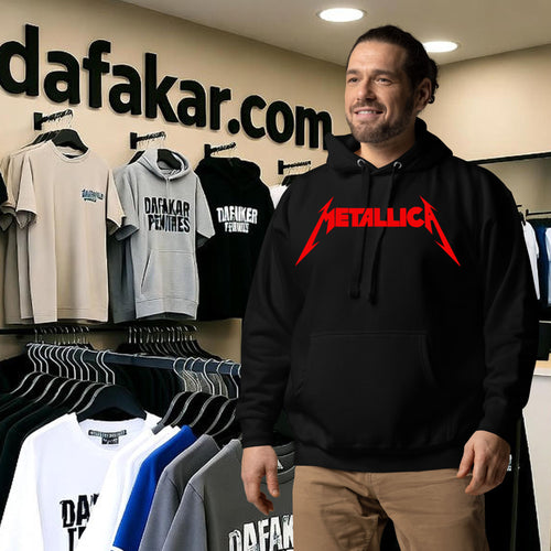 Red Metallica Logo Printed Hoodie For Rock Lover