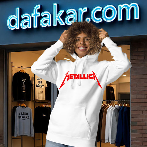 Red Metallica Logo Printed Hoodie For Rock Lover