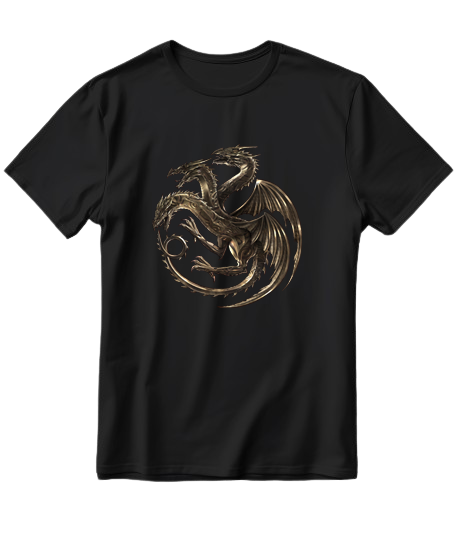 Golden Dragon of Game of thrones printed t shirt for men and women