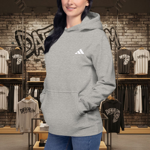 White Three Strips Adidas Logo Hoodie for Men and Women