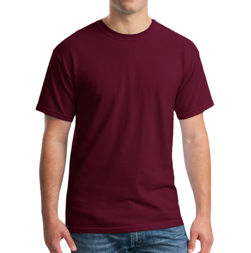 Maroon T shirt Plain in Pure Cotton for Men