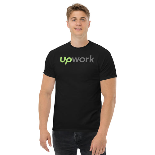 upwork t shirt for freelancers pure cotton black and white half sleeve