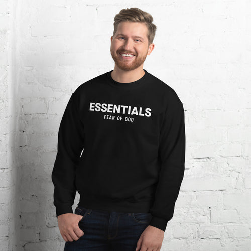 Essentials White printed logo unisex Sweatshirt