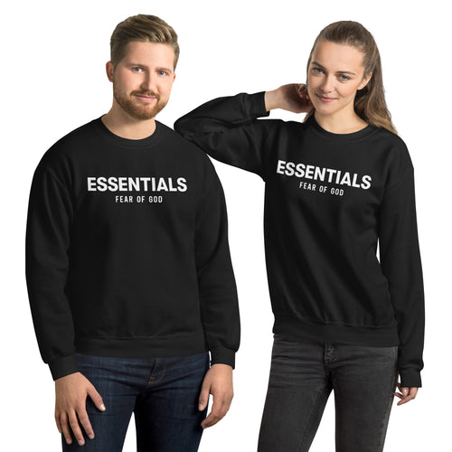 Essentials White printed logo unisex Sweatshirt