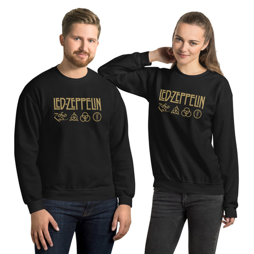 Led Zeppelin Rock Band Golden logo Sweatshirt for Men and Women