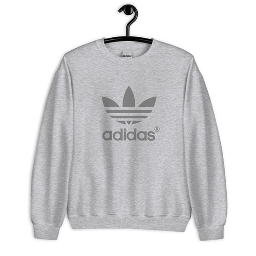 Adidas Grey Logo Sweatshirt for Men and Women