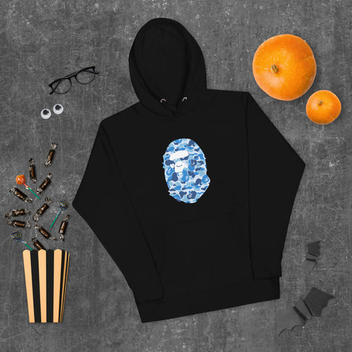 Best Quality BAPE A Bathing Ape Blue ape printed Hoodie