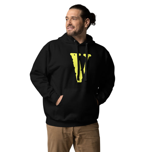 Vlone Yellow Printed Logo Hoodie for Man and Women