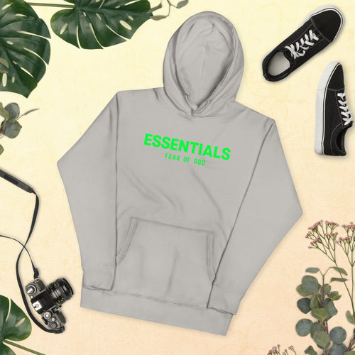 Essentials Fear of God Green logo Hoodie in Black Grey and Navy color