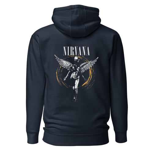 Nirvana Logo on Front and in Utero Hoodie for Men and Women