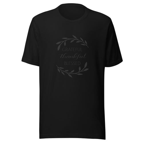 Thankful Grateful and Blessed printed t shirt