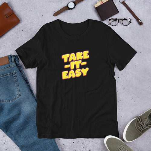 Take It Easy printed Motivational words t shirt for boys and girls