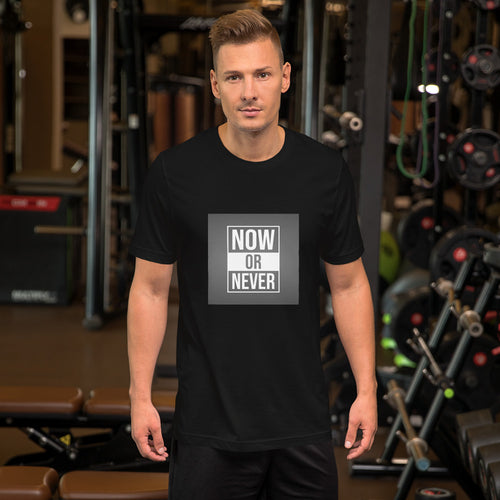 Now or Never printed motivational Quote t shirt for men