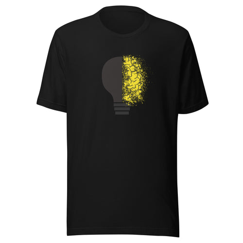 Creative design of brain and bulb printed t shirt for geeks