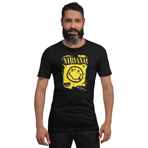 Nirvana Smiley Face Yellow Design T Shirt for Men and Women