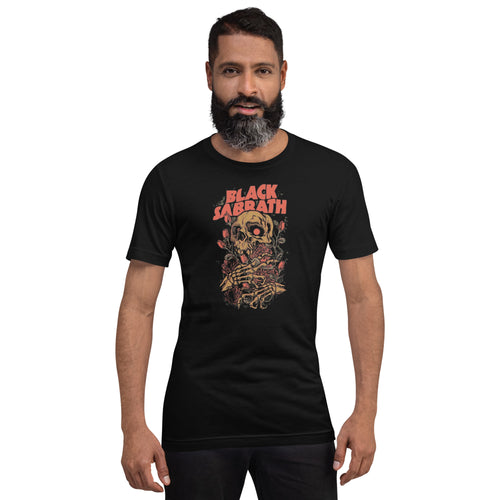 Black Sabbath Skull Rock start Style T Shirt for Men and Women