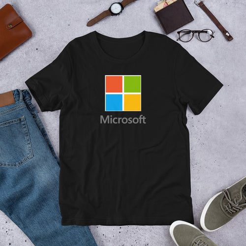 microsoft t shirt logo printed on best quality t pure cotton half sleeve shirt