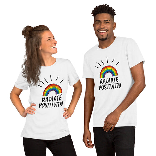Radiate Positivity inspirational Quote printed t shirt for men and women