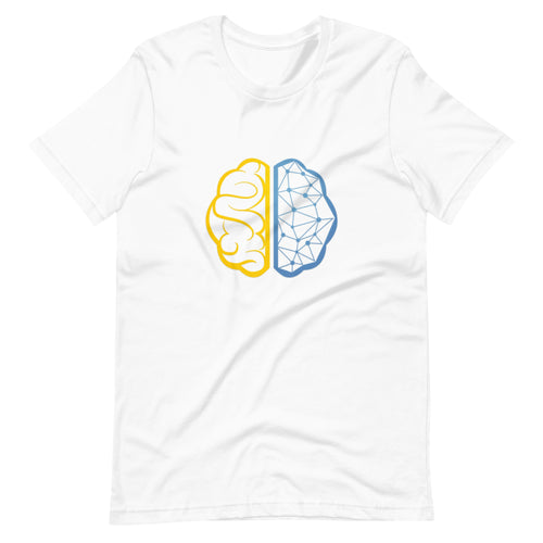 Left and Right side of brain of a Computer Geek printed t shirt