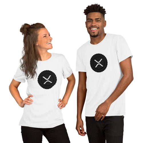 Cryptocurrency Ripple XRP coin black logo printed t shirt for men and women