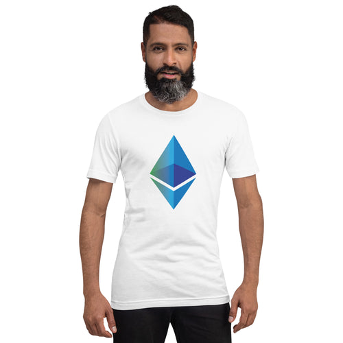 Ethereum Ether ETH Crypto Coin blue logo t shirt