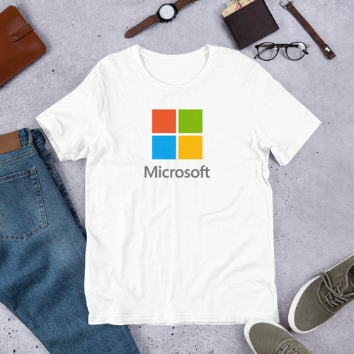 microsoft t shirt logo printed on best quality t pure cotton half sleeve shirt