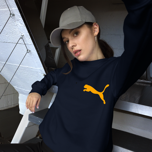 Yellow Puma Small Pullover Sweatshirt for Men and Women