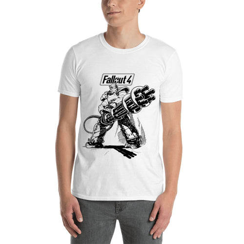 Fallout 4 T shirt Gaming T shirt White short-sleeve Cotton T shirt for men