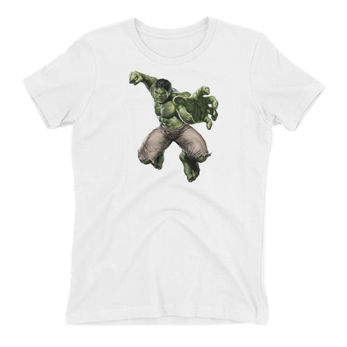 Hulk T shirt SuperHero T shirt White short-sleeve Cotton T shirt for women