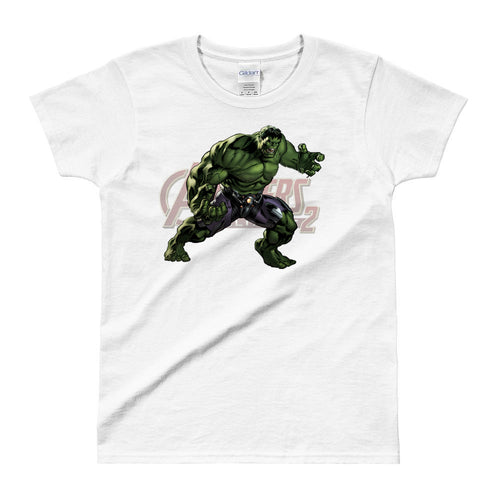 Hulk T shirt SuperHero Charactor T shirt short-sleeve White Cotton T shirt for women