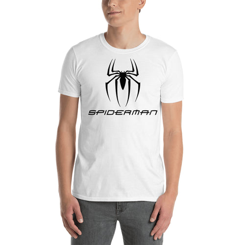 Spider Logo T shirt Spiderman T shirt White Short-Sleeve Cotton T shirt for men