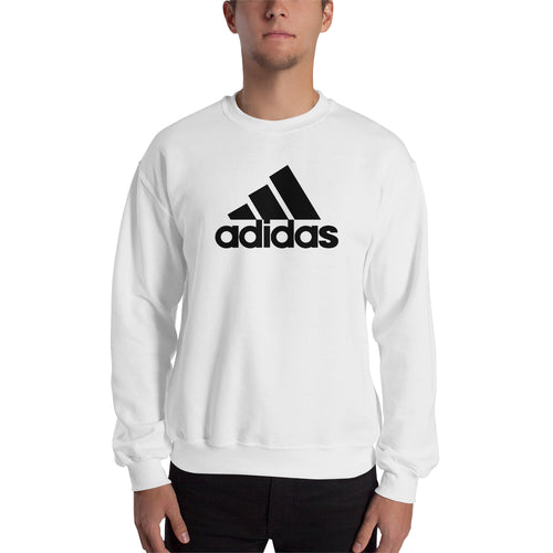 Adidas Sweatshirt Branded Sweatshirt full-sleeve crew neck White Adidas logo sweatshirt for men