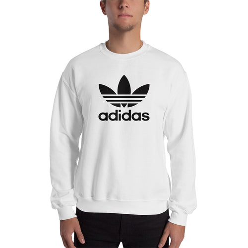 Branded Sweatshirt Adidas Sweatshirt full-sleeve crew neck White sweatshirt for men