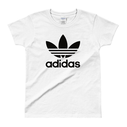 Adidas T shirt Adidas Logo T shirt White Half Sleeve Cotton T shirt for women